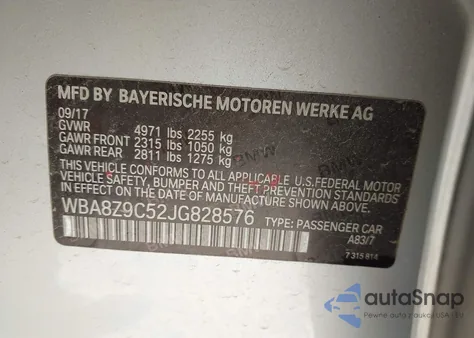 2018 BMW 330I Gran Turismo xDrive z USA, uszkodzony, nr VIN WBA8Z9C52JG828576